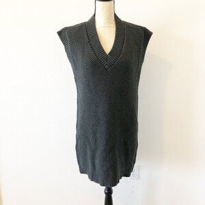 UpWest Gray Sleeveless Tunic Knit Sweater Vest Dress Womens Medium